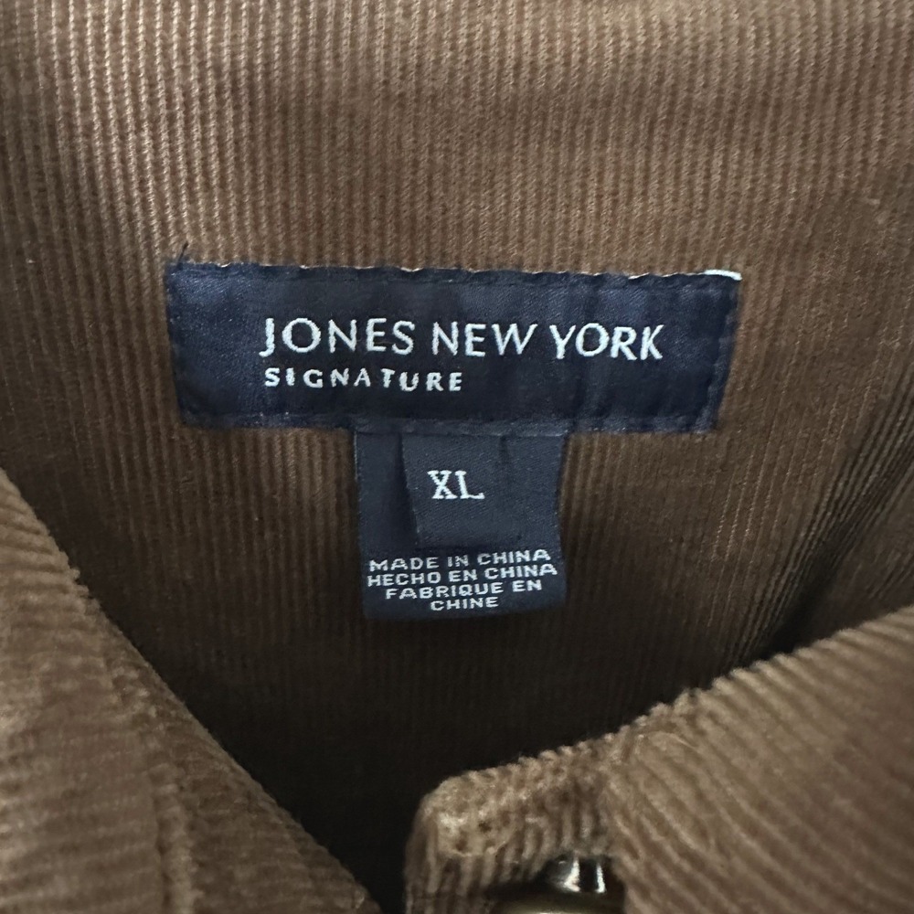 Jones NY Signature Brown Corduroy Barn Jacket Womens XL Utility Safari Western - Picture 5 of 11